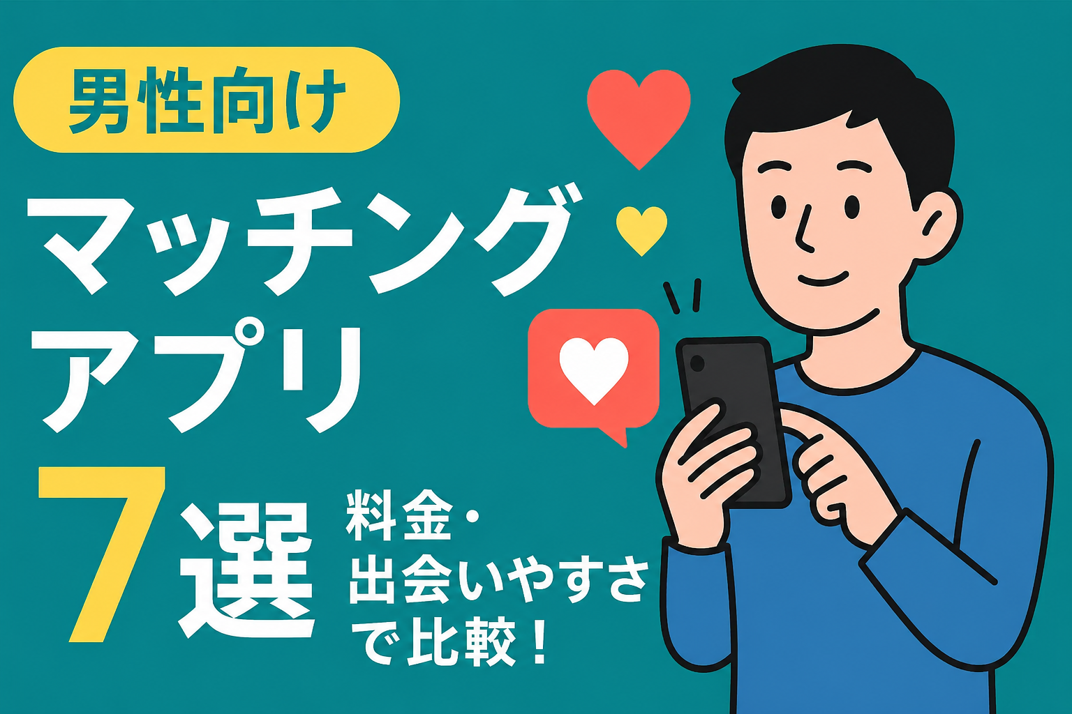男性におすすめのマッチングアプリ7選｜料金・出会いやすさで比較