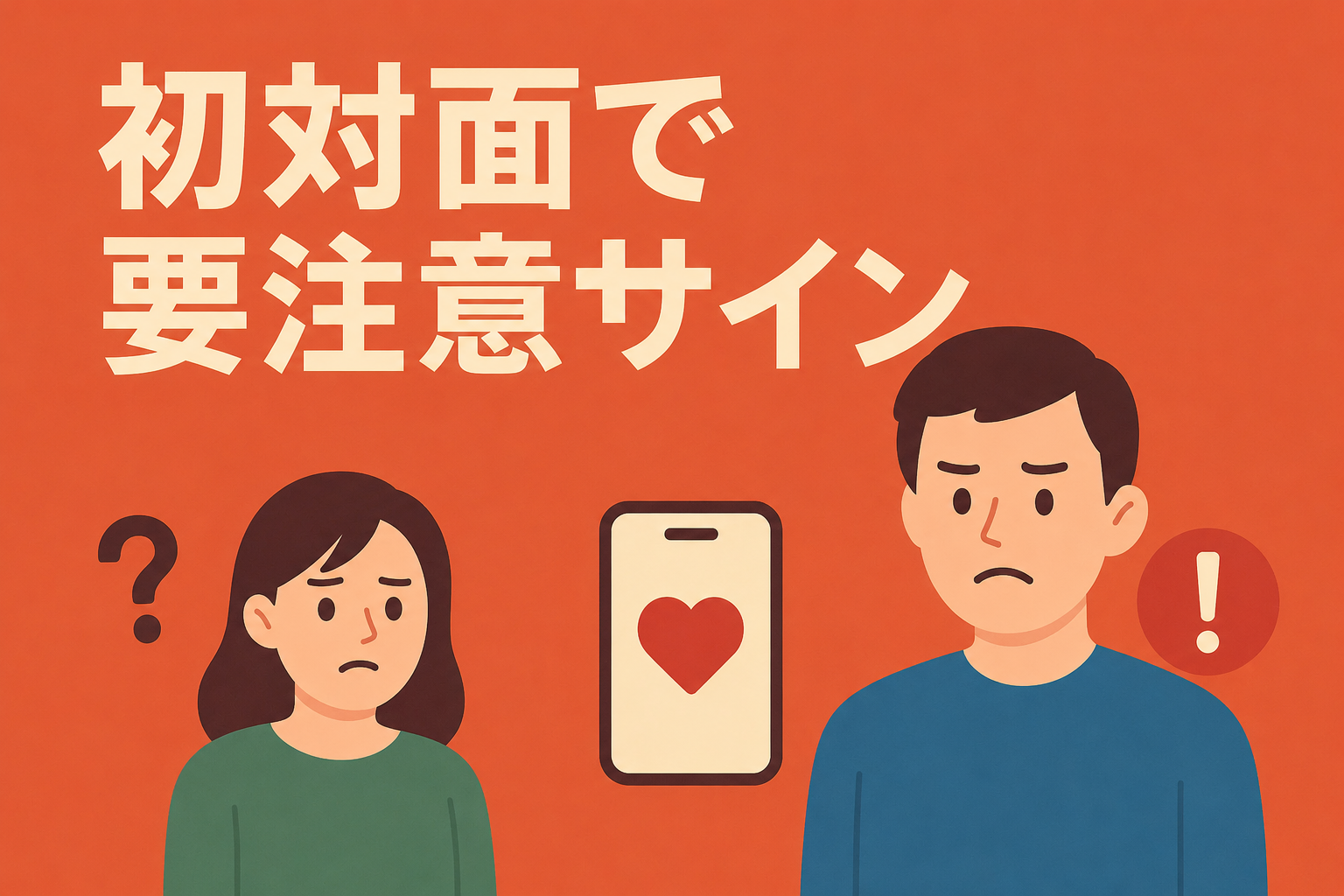 初対面で見抜きたい要注意サイン｜マッチングアプリで会う前に確認