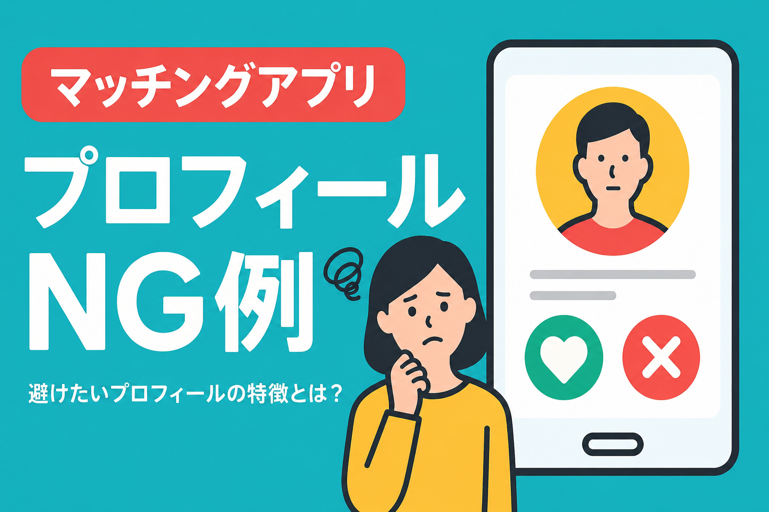 マッチングアプリでやってはいけないプロフィールNG例