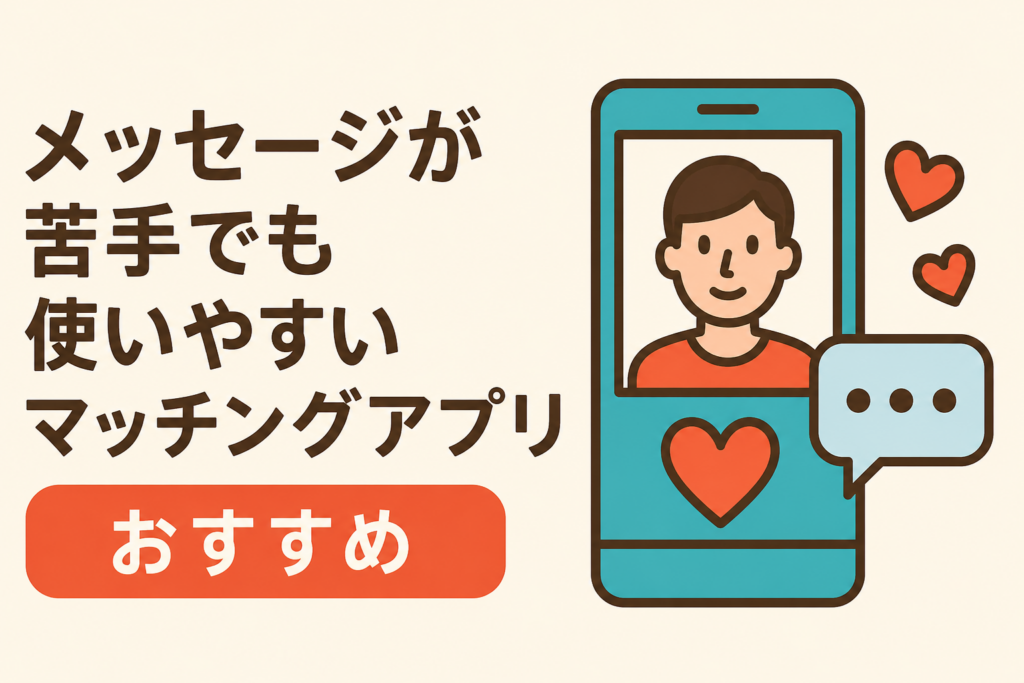 メッセージが苦手でも使いやすいマッチングアプリおすすめ一覧