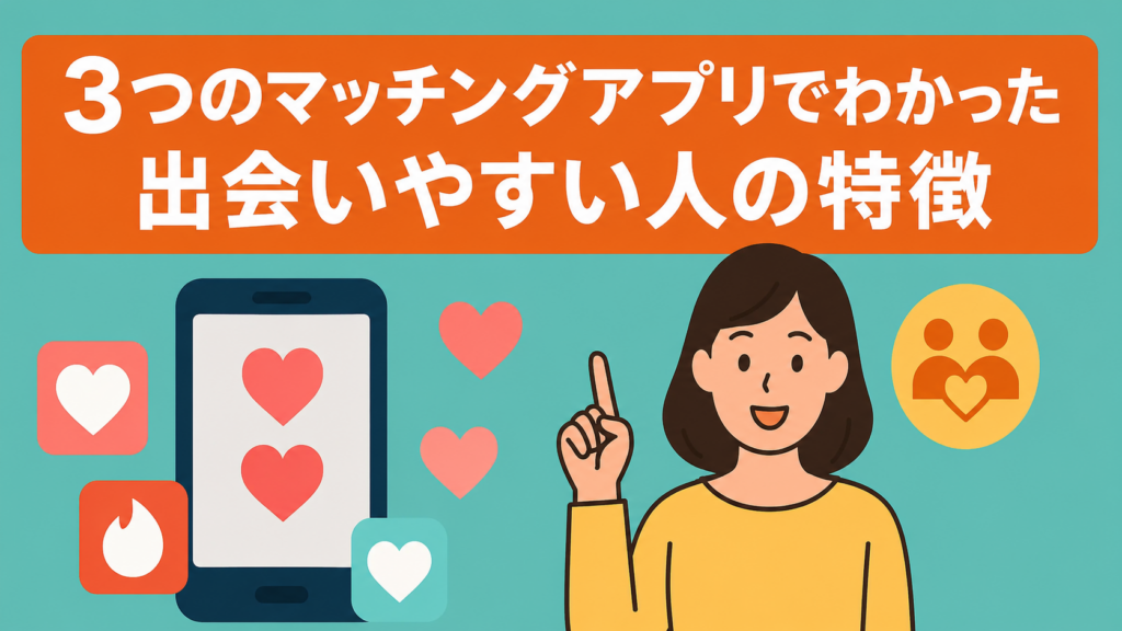 マッチングアプリを3つ使ってわかった「出会いやすい人」の共通点