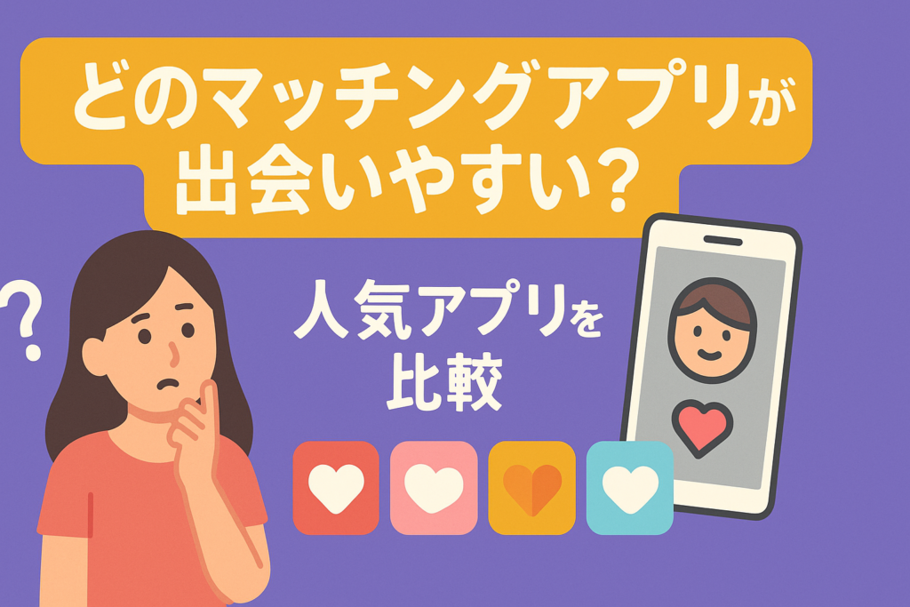 本当に出会いやすいマッチングアプリはどれ？人気アプリを正直比較