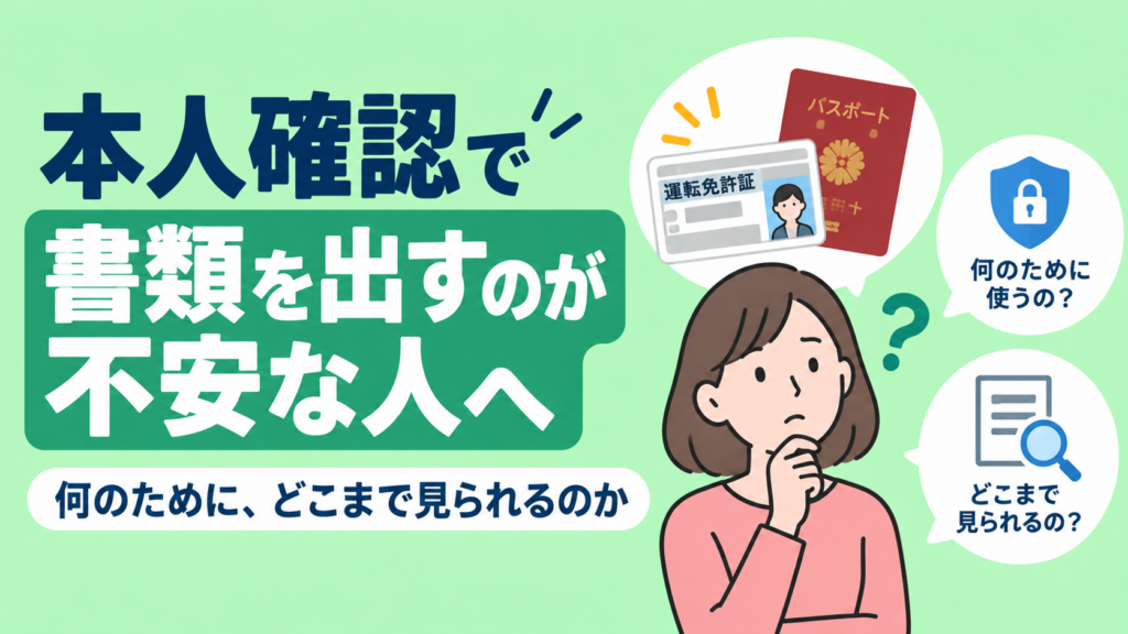 本人確認で書類を出すのが不安な人へ｜何のために、どこまで見られるのか