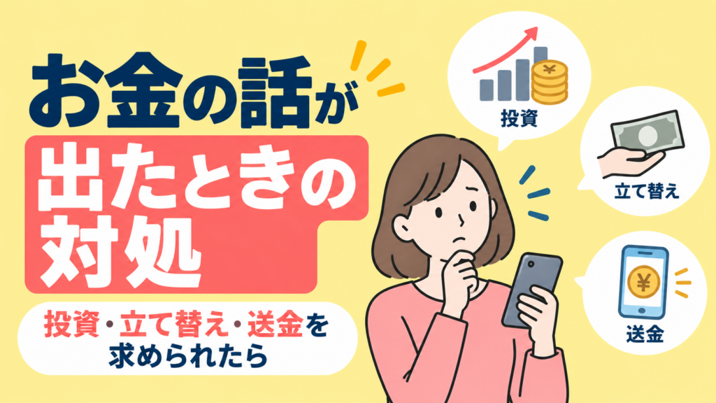 お金の話が出たときの対処｜投資・立て替え・送金を求められたら
