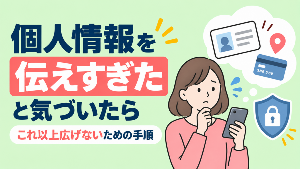 個人情報を伝えすぎたと気づいたら｜これ以上広げないための手順